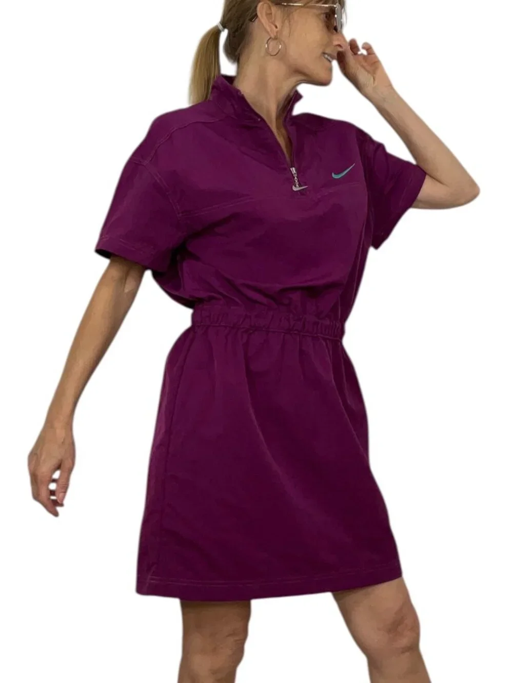 Nike Sportswear Swoosh Woven Dress S Purple Mini Pickleball Mini